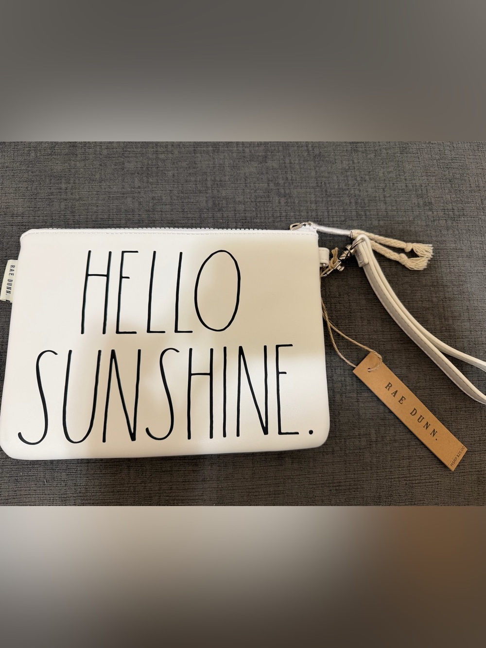 Brand New, Never Used Rae Dunn HELLO SUNSHINE LEMON LARGE FLORAL WRISTLET